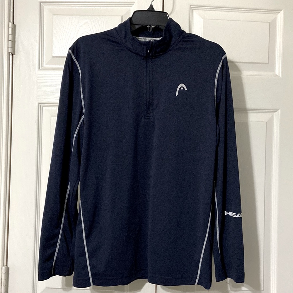 Head 1/4 Zip Pullover Long Sleeved Blue Size Medium